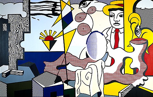 Figures with sunset