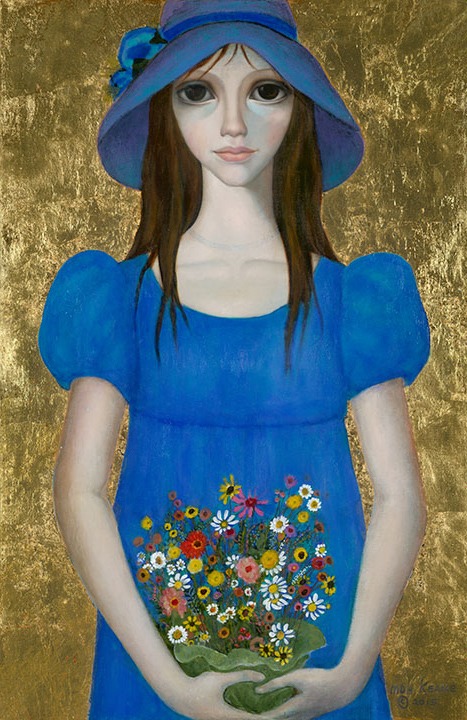 dressed in blue